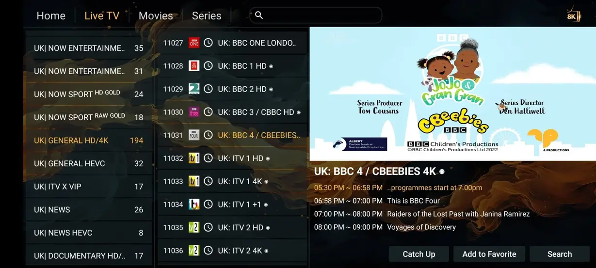 NigmaTV IPTV interface preview screenshot 6