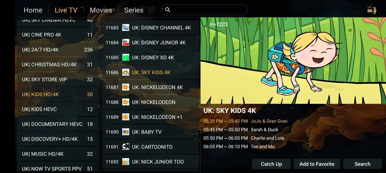 NigmaTV IPTV interface preview screenshot 8